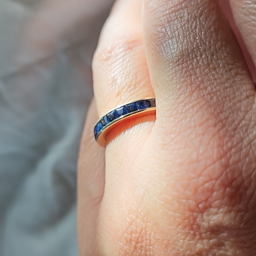 Sapphire eternity band 14k 7 - Picture 8 of 9